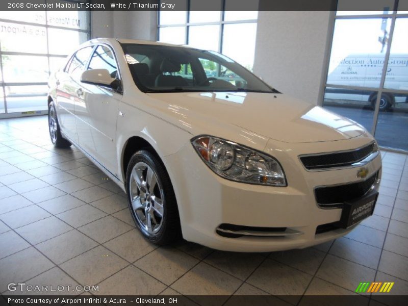 White / Titanium Gray 2008 Chevrolet Malibu LT Sedan
