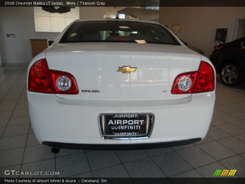 White / Titanium Gray 2008 Chevrolet Malibu LT Sedan