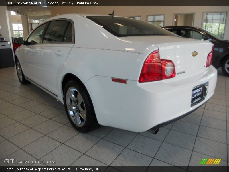 White / Titanium Gray 2008 Chevrolet Malibu LT Sedan