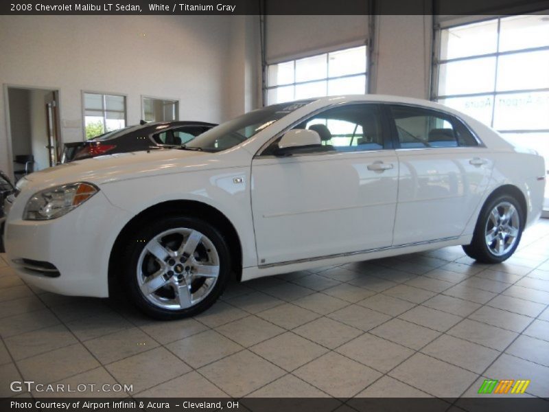 White / Titanium Gray 2008 Chevrolet Malibu LT Sedan