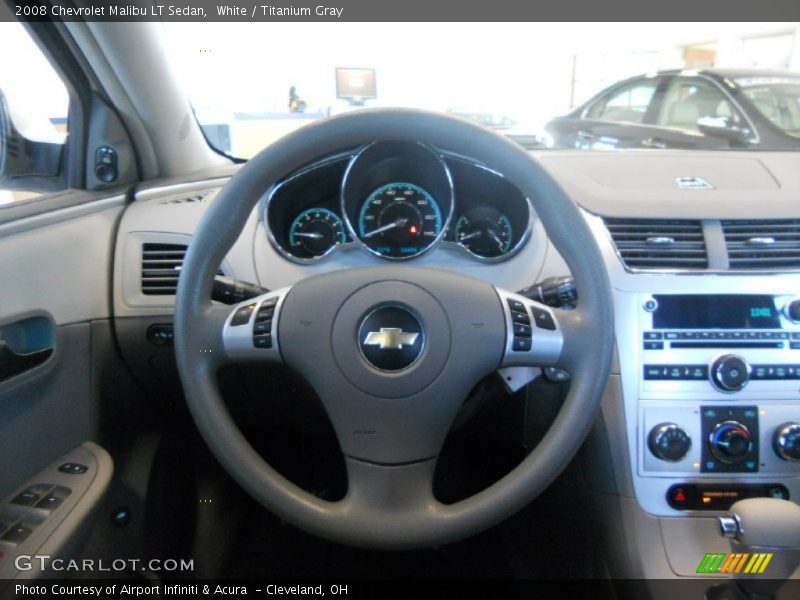 White / Titanium Gray 2008 Chevrolet Malibu LT Sedan