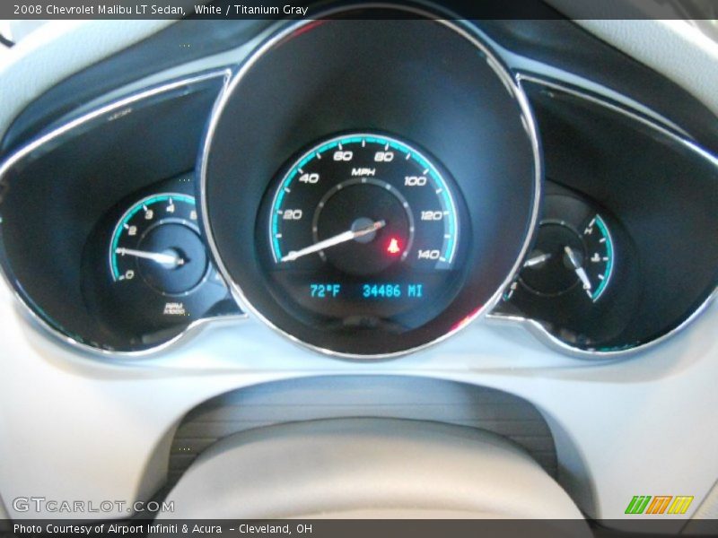 White / Titanium Gray 2008 Chevrolet Malibu LT Sedan