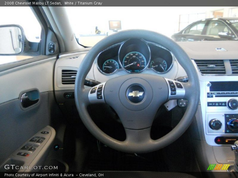 White / Titanium Gray 2008 Chevrolet Malibu LT Sedan