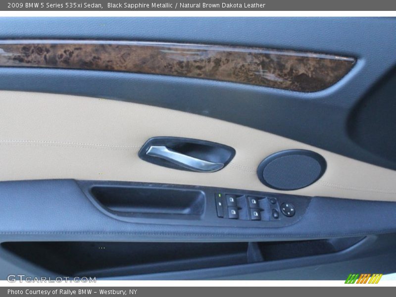 Black Sapphire Metallic / Natural Brown Dakota Leather 2009 BMW 5 Series 535xi Sedan