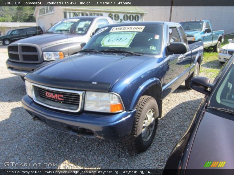 Indigo Blue Metallic / Graphite 2003 GMC Sonoma SLS Extended Cab 4x4