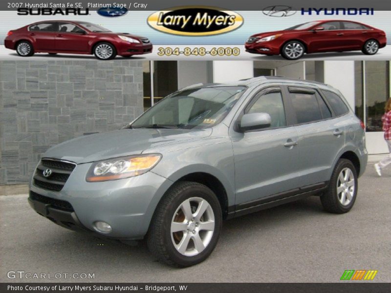 Platinum Sage / Gray 2007 Hyundai Santa Fe SE