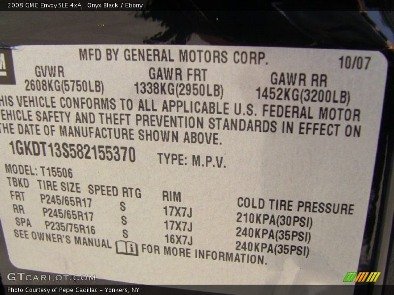 Onyx Black / Ebony 2008 GMC Envoy SLE 4x4