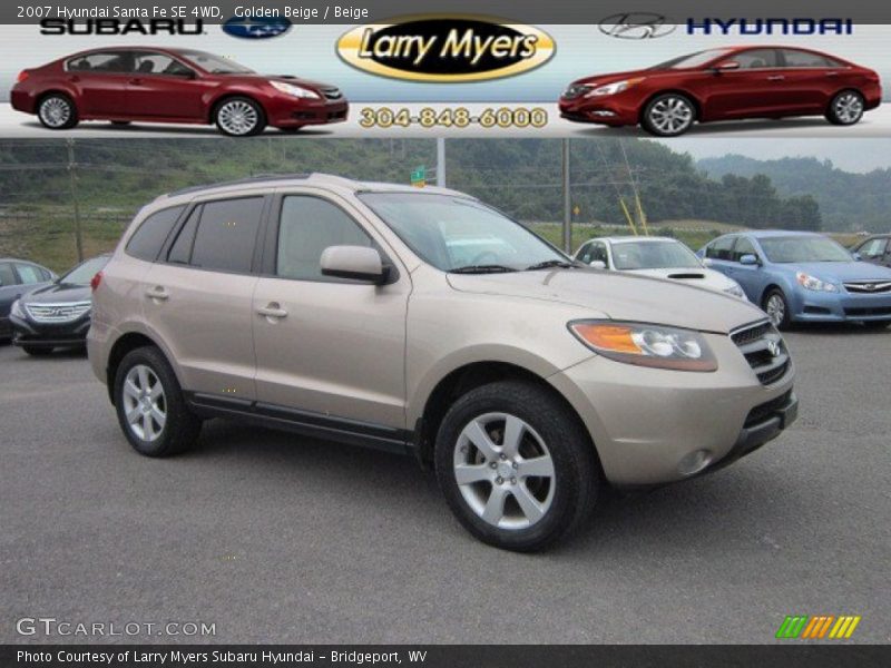 Golden Beige / Beige 2007 Hyundai Santa Fe SE 4WD