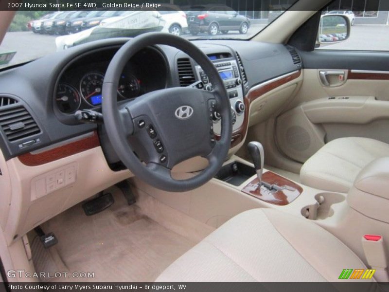 Golden Beige / Beige 2007 Hyundai Santa Fe SE 4WD