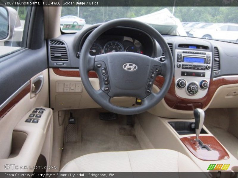 Golden Beige / Beige 2007 Hyundai Santa Fe SE 4WD