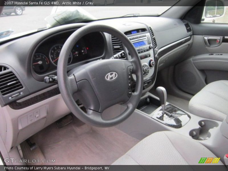 Arctic White / Gray 2007 Hyundai Santa Fe GLS 4WD