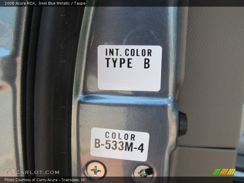 Steel Blue Metallic / Taupe 2008 Acura MDX