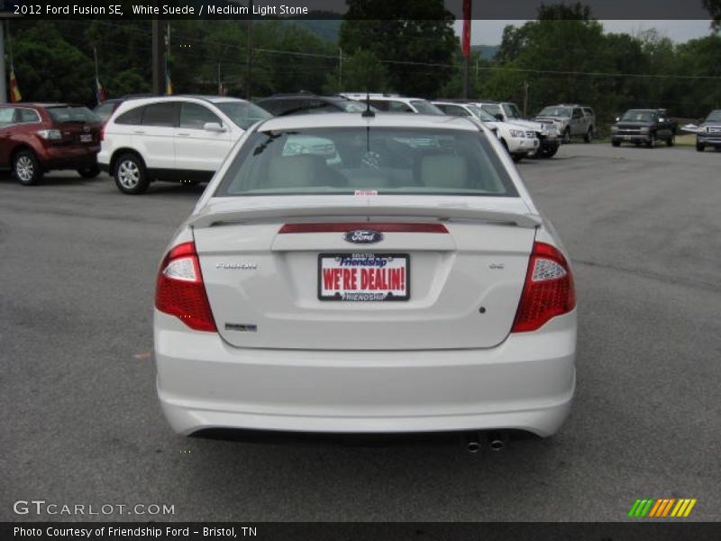 White Suede / Medium Light Stone 2012 Ford Fusion SE