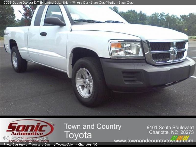 Bright White / Dark Slate Gray/Medium Slate Gray 2008 Dodge Dakota SXT Extended Cab