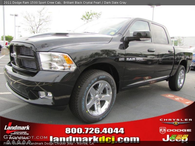Brilliant Black Crystal Pearl / Dark Slate Gray 2011 Dodge Ram 1500 Sport Crew Cab