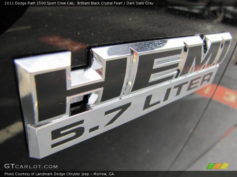 Brilliant Black Crystal Pearl / Dark Slate Gray 2011 Dodge Ram 1500 Sport Crew Cab