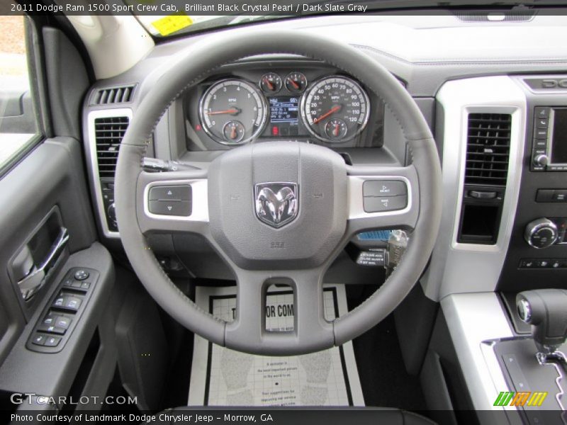 Brilliant Black Crystal Pearl / Dark Slate Gray 2011 Dodge Ram 1500 Sport Crew Cab