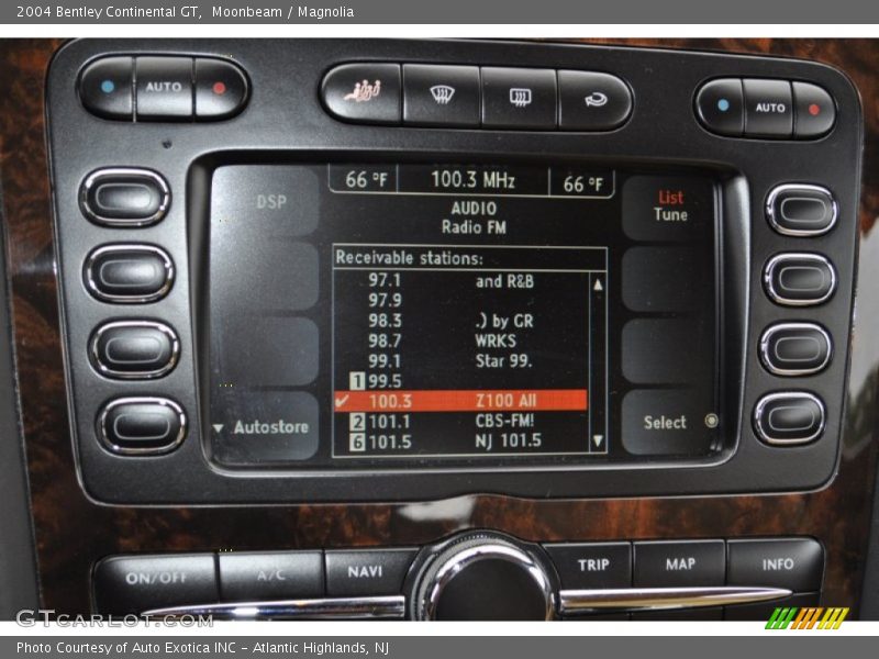 Controls of 2004 Continental GT 