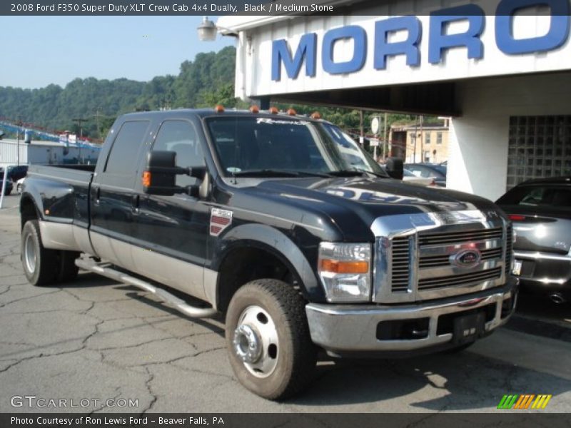 Black / Medium Stone 2008 Ford F350 Super Duty XLT Crew Cab 4x4 Dually