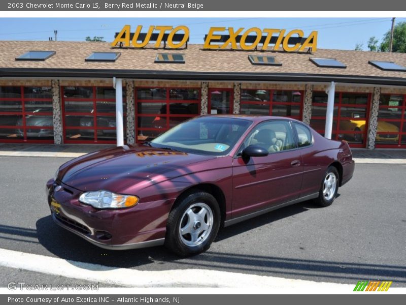 Berry Red Metallic / Neutral Beige 2003 Chevrolet Monte Carlo LS