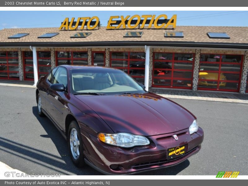 Berry Red Metallic / Neutral Beige 2003 Chevrolet Monte Carlo LS