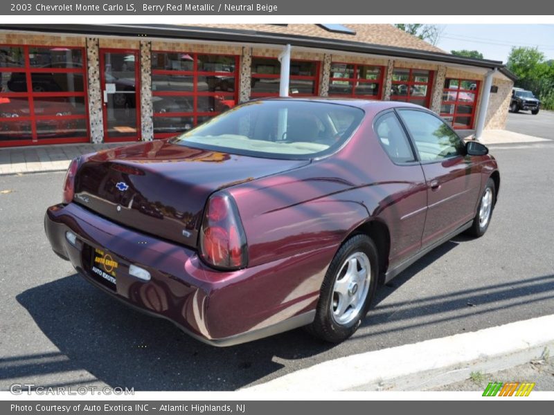 Berry Red Metallic / Neutral Beige 2003 Chevrolet Monte Carlo LS