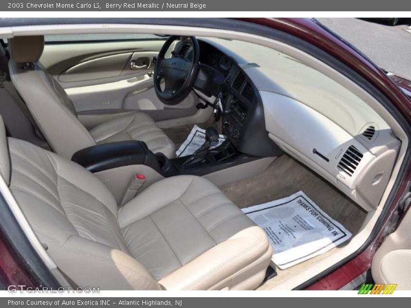 Berry Red Metallic / Neutral Beige 2003 Chevrolet Monte Carlo LS