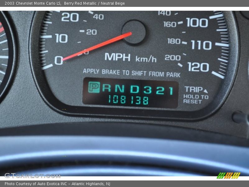 Berry Red Metallic / Neutral Beige 2003 Chevrolet Monte Carlo LS