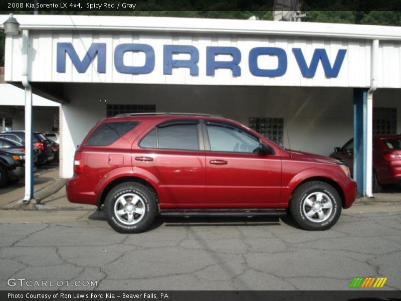 Spicy Red / Gray 2008 Kia Sorento LX 4x4