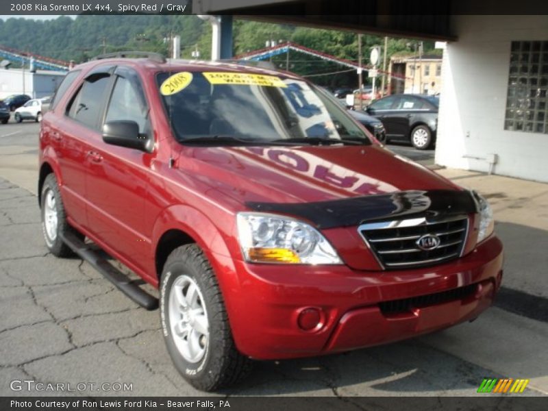 Spicy Red / Gray 2008 Kia Sorento LX 4x4