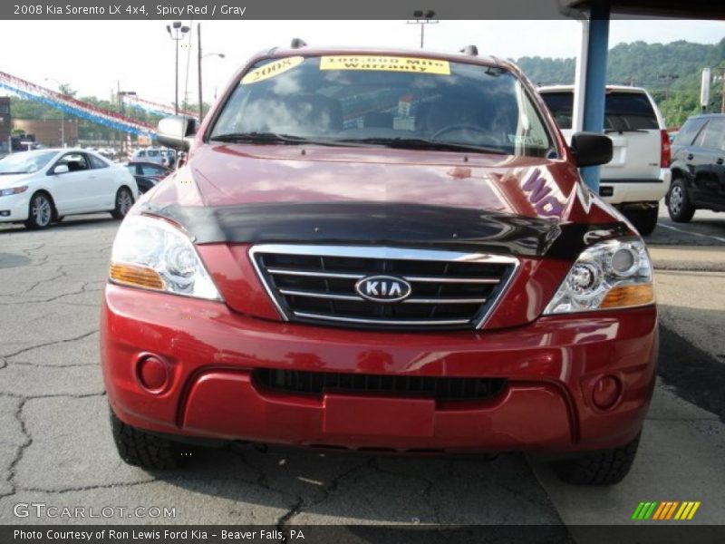Spicy Red / Gray 2008 Kia Sorento LX 4x4