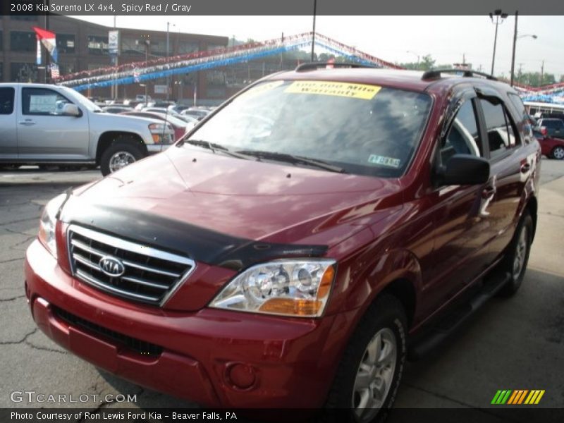 Spicy Red / Gray 2008 Kia Sorento LX 4x4