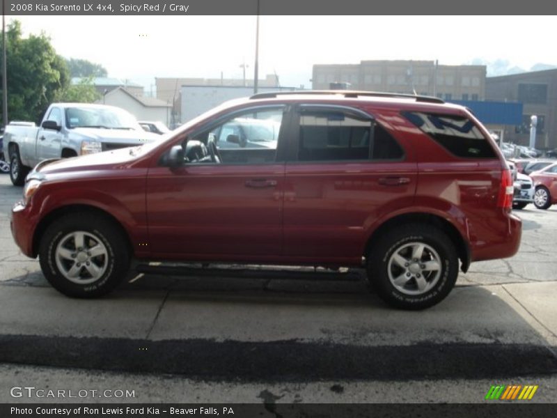 Spicy Red / Gray 2008 Kia Sorento LX 4x4
