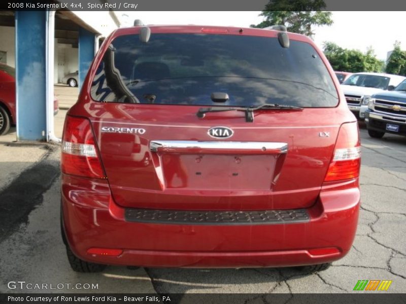 Spicy Red / Gray 2008 Kia Sorento LX 4x4