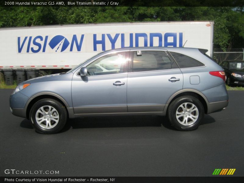 Blue Titanium Metallic / Gray 2008 Hyundai Veracruz GLS AWD