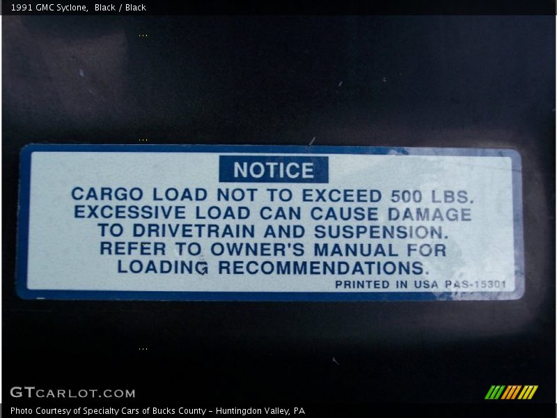 Black / Black 1991 GMC Syclone