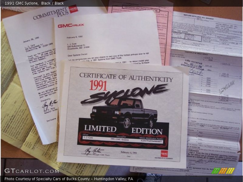 Books/Manuals of 1991 Syclone 