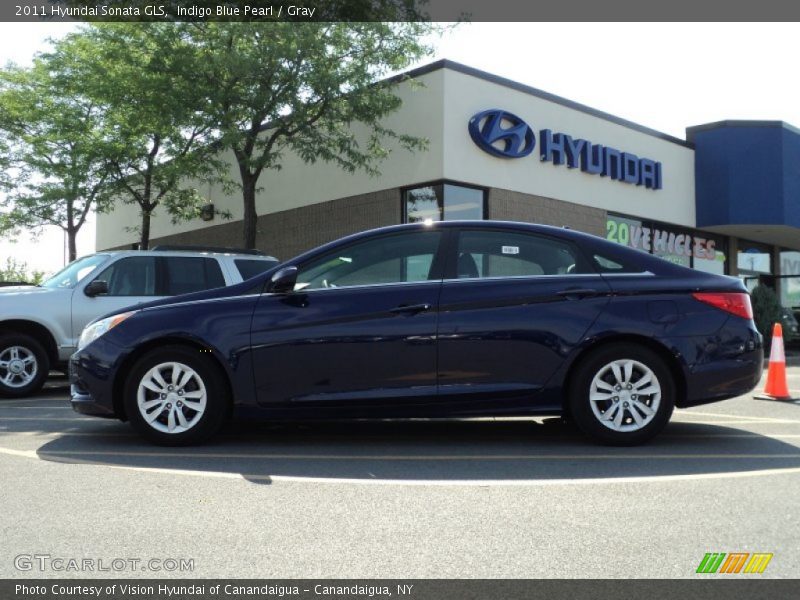 Indigo Blue Pearl / Gray 2011 Hyundai Sonata GLS