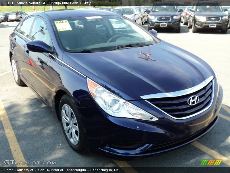 Indigo Blue Pearl / Gray 2011 Hyundai Sonata GLS