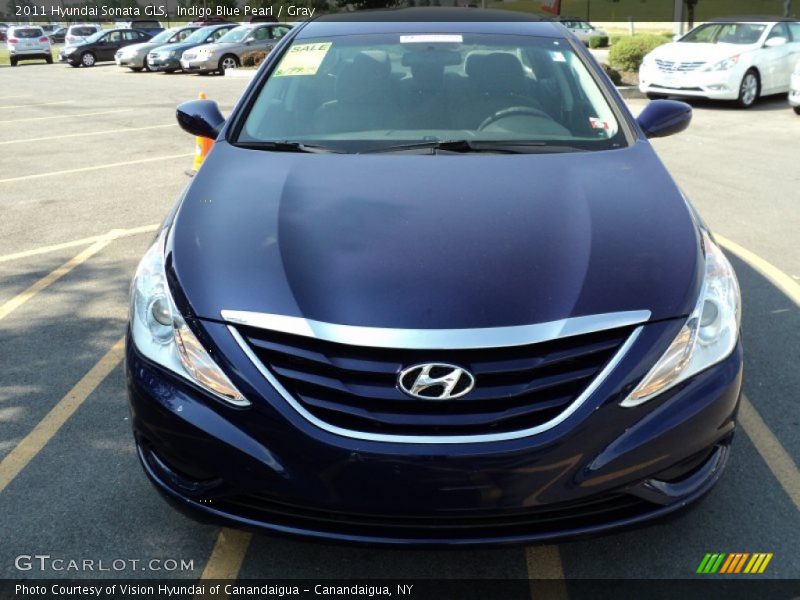 Indigo Blue Pearl / Gray 2011 Hyundai Sonata GLS