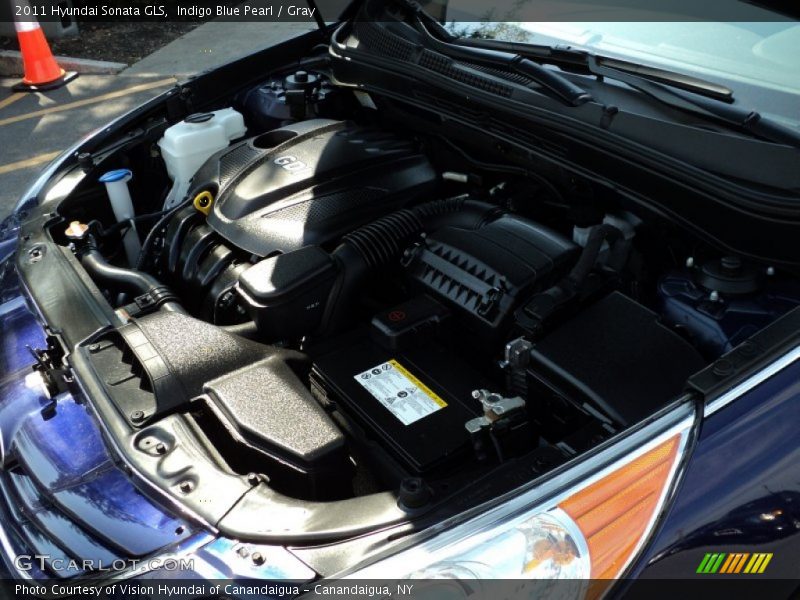 Indigo Blue Pearl / Gray 2011 Hyundai Sonata GLS