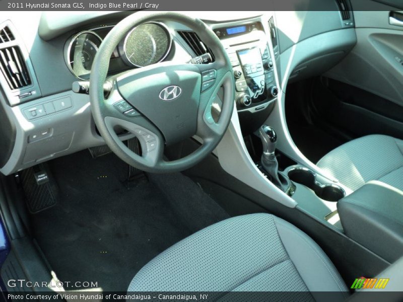 Indigo Blue Pearl / Gray 2011 Hyundai Sonata GLS