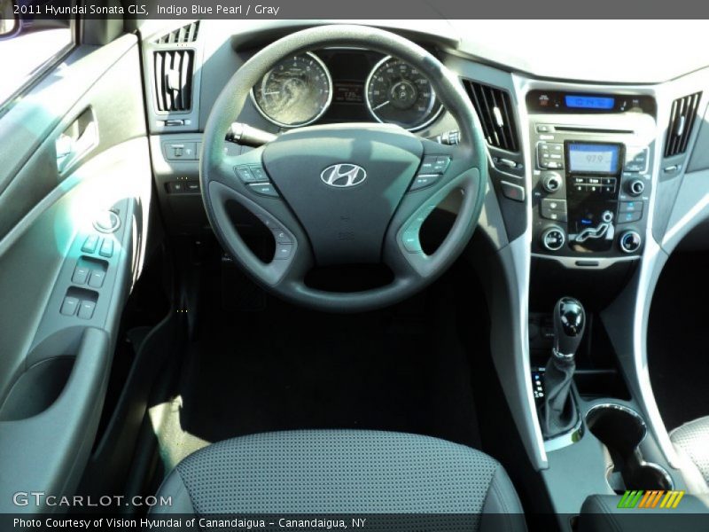 Indigo Blue Pearl / Gray 2011 Hyundai Sonata GLS