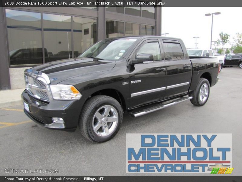 Brilliant Black Crystal Pearl / Dark Slate Gray 2009 Dodge Ram 1500 Sport Crew Cab 4x4