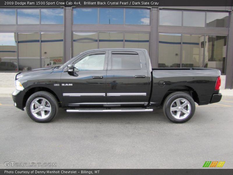 Brilliant Black Crystal Pearl / Dark Slate Gray 2009 Dodge Ram 1500 Sport Crew Cab 4x4