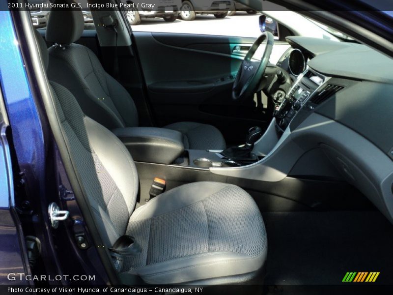 Indigo Blue Pearl / Gray 2011 Hyundai Sonata GLS