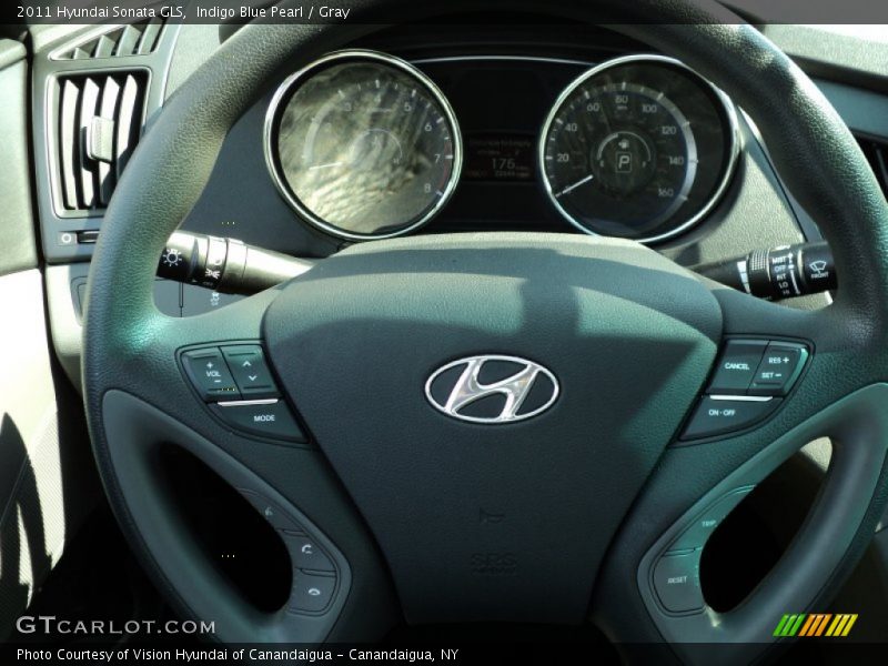 Indigo Blue Pearl / Gray 2011 Hyundai Sonata GLS