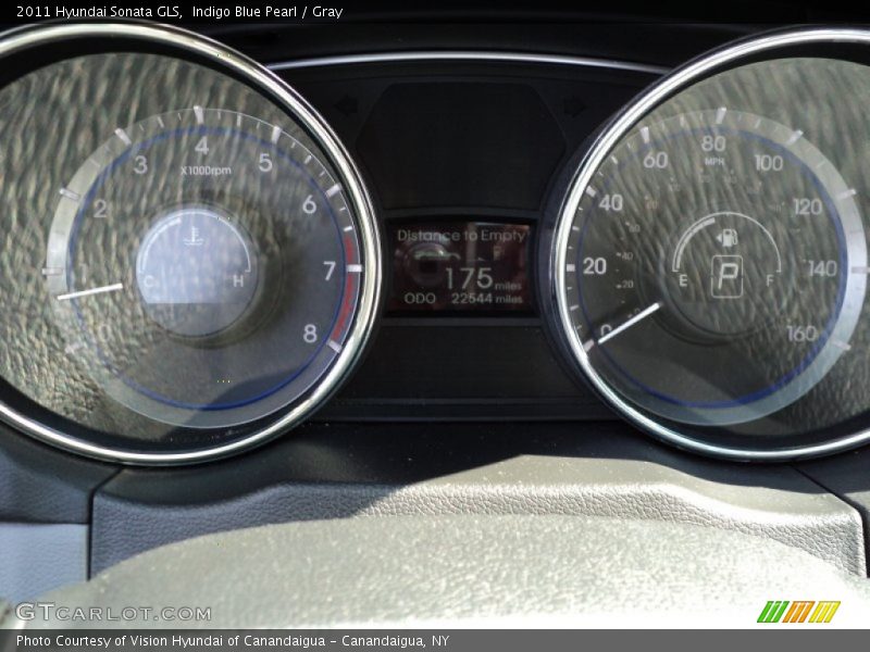 Indigo Blue Pearl / Gray 2011 Hyundai Sonata GLS
