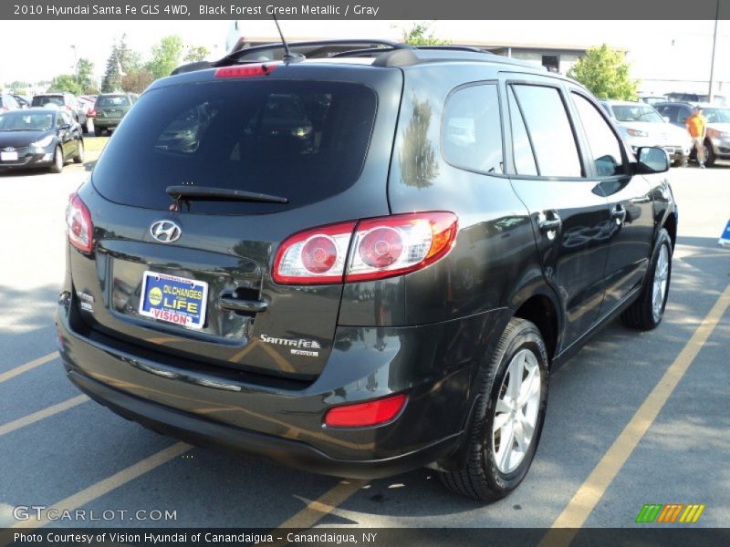 Black Forest Green Metallic / Gray 2010 Hyundai Santa Fe GLS 4WD