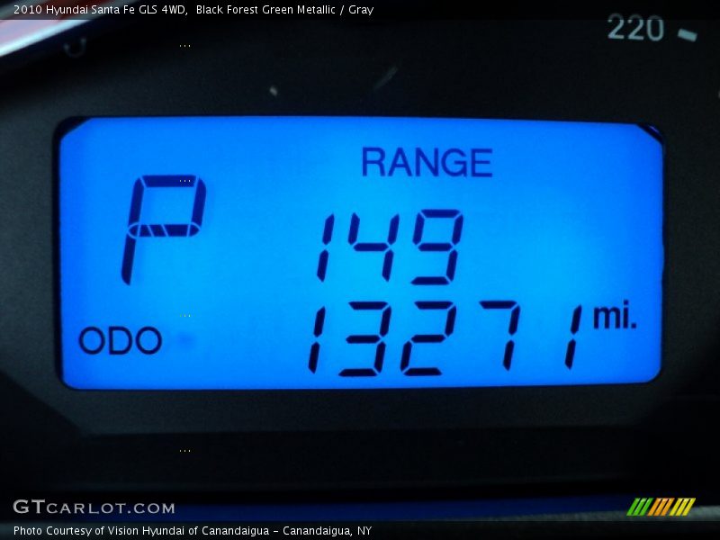 Black Forest Green Metallic / Gray 2010 Hyundai Santa Fe GLS 4WD